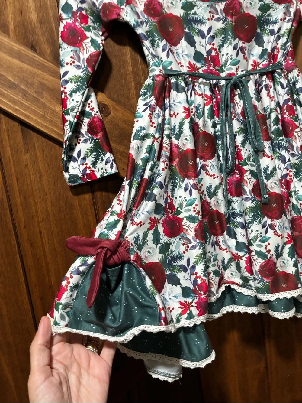 Cheeky Plum Christmas Rose Dress